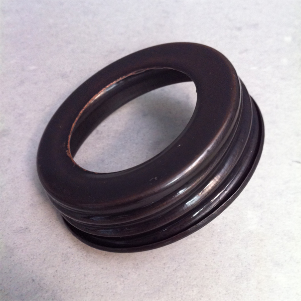 Mason jar soap pump lid bronze copper with hole for big foamer - Click Image to Close