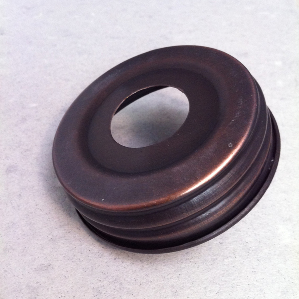Mason jar soap pump lid bronze standard size - Click Image to Close