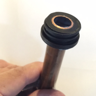 glue down collar on half inch copper pipe