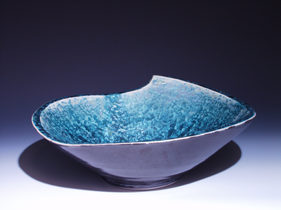 The oval wave design, vessel sink, side view