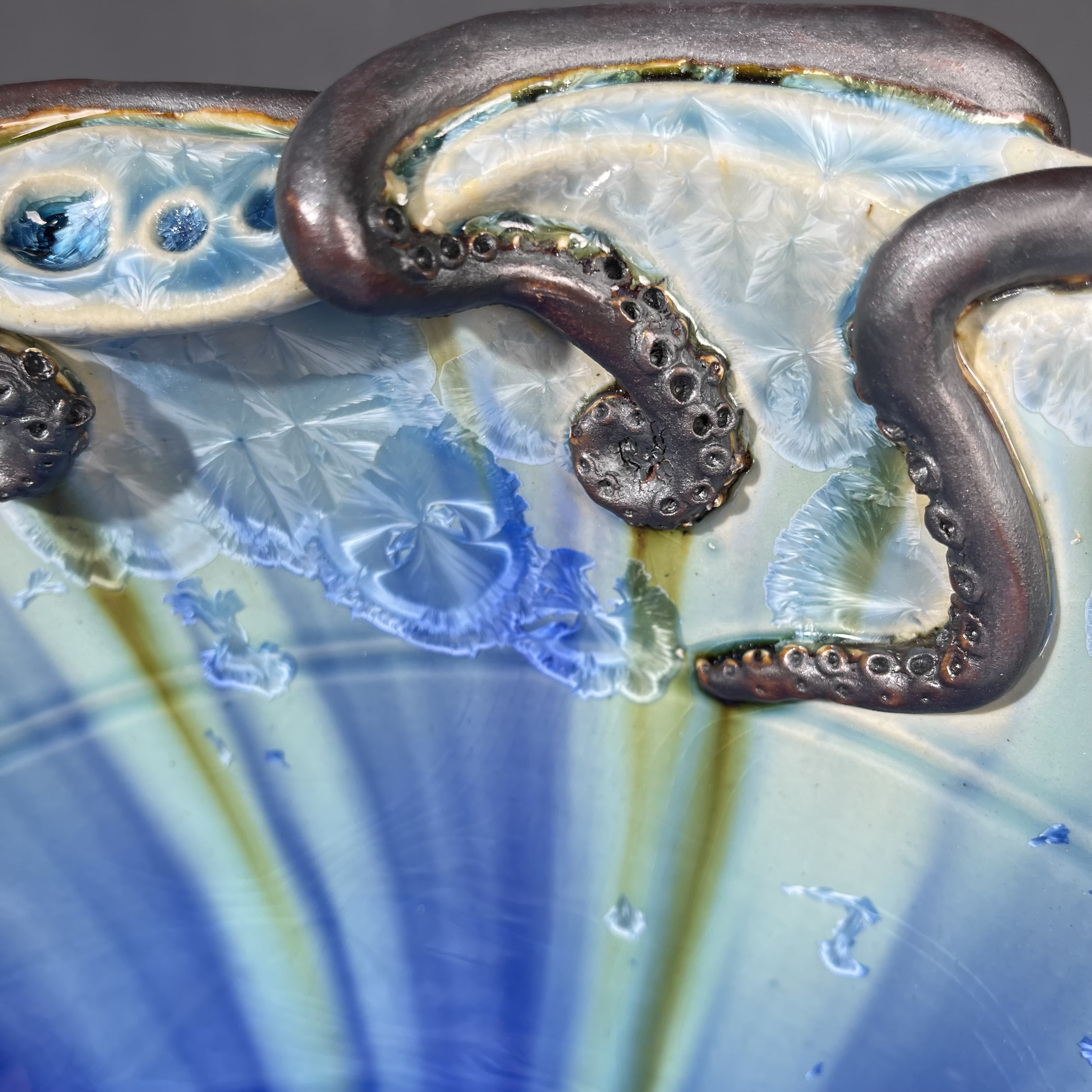 Ocean Bathroom Basin Sink in caribbean blue cobalt octopus