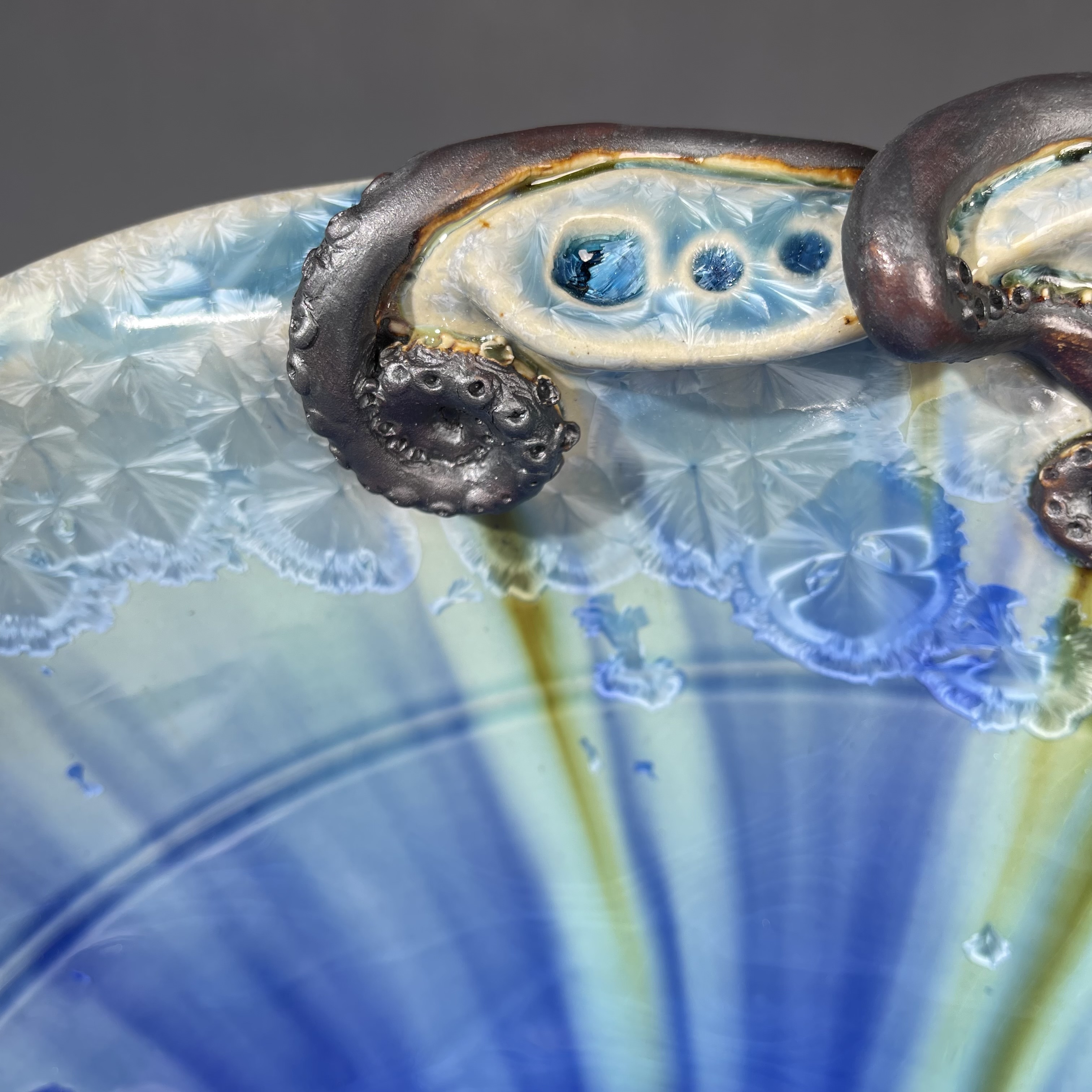 Ocean Bathroom Basin Sink in caribbean blue cobalt octopus - Click Image to Close