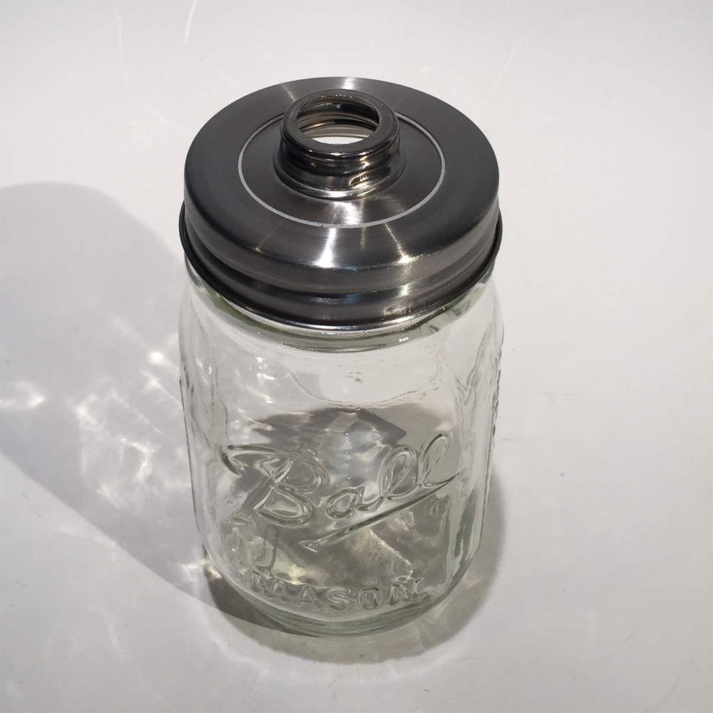 Three piece all stainless mason jar pump adapter - Click Image to Close