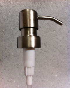 Metal Soap Pump top stainless steel, with rounded head.
