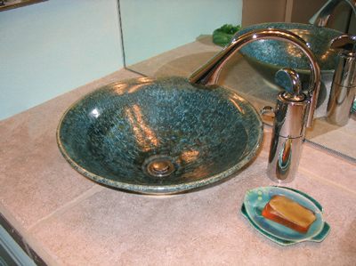  customers installation green crystalline sink