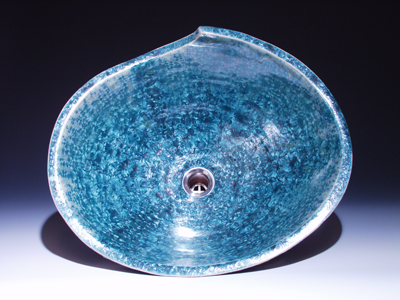 The oval wave design, vessel sink, top view