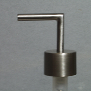 Soap or lotion dispenser pump top, stainless finish