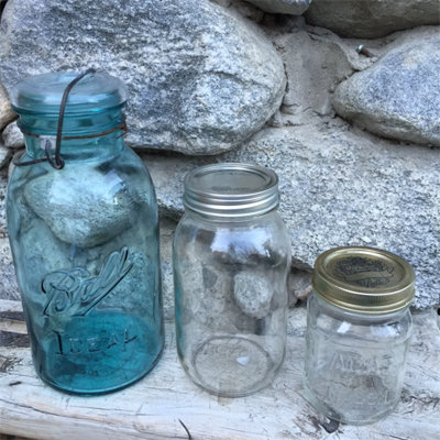 Regular mouth mason jars are ubiquitous and can be found at your local grocers or repurpose them by washing out your old spagetti sauce or pickle jar